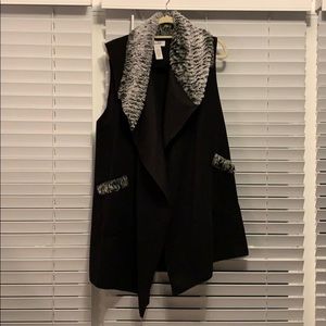 Black Fleece and Furry trim XXL vest